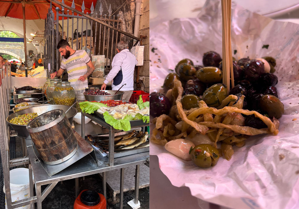 olives, la peschiera, street food tour, sicily
