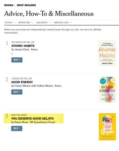 You Deserve Good Gelato debuts at #3 on NY Times Bestseller List!